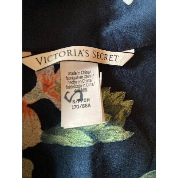 Victoria's Secret Blue Pink Floral Satin One Piece Romper Size Small - Picture 2 of 5